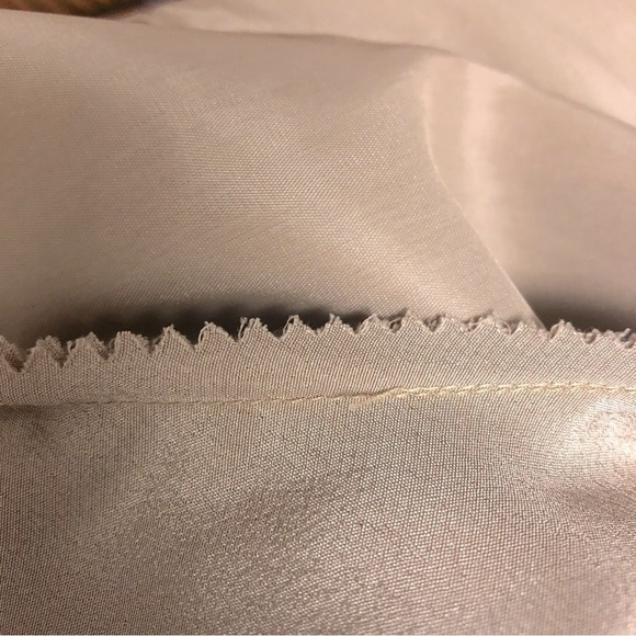 Vintage I Magnin Straight Loose Fit Bow V Neck Pleated Zip Back Blush Pink Dress - Picture 12 of 14